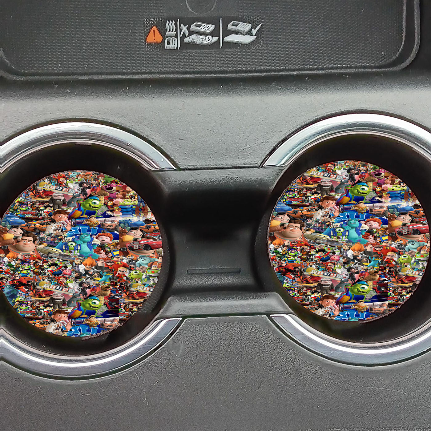 Pixar Kids Animated Movie Sticker Bomb Collection Car Coasters