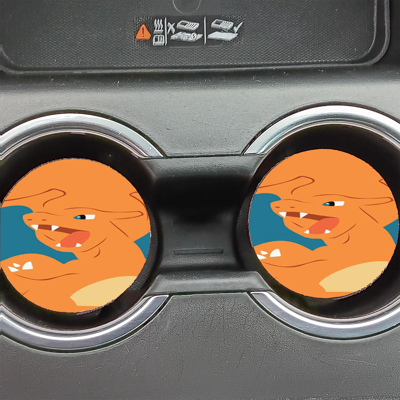 Pokemon Charizard Orange Bkg Car Coasters