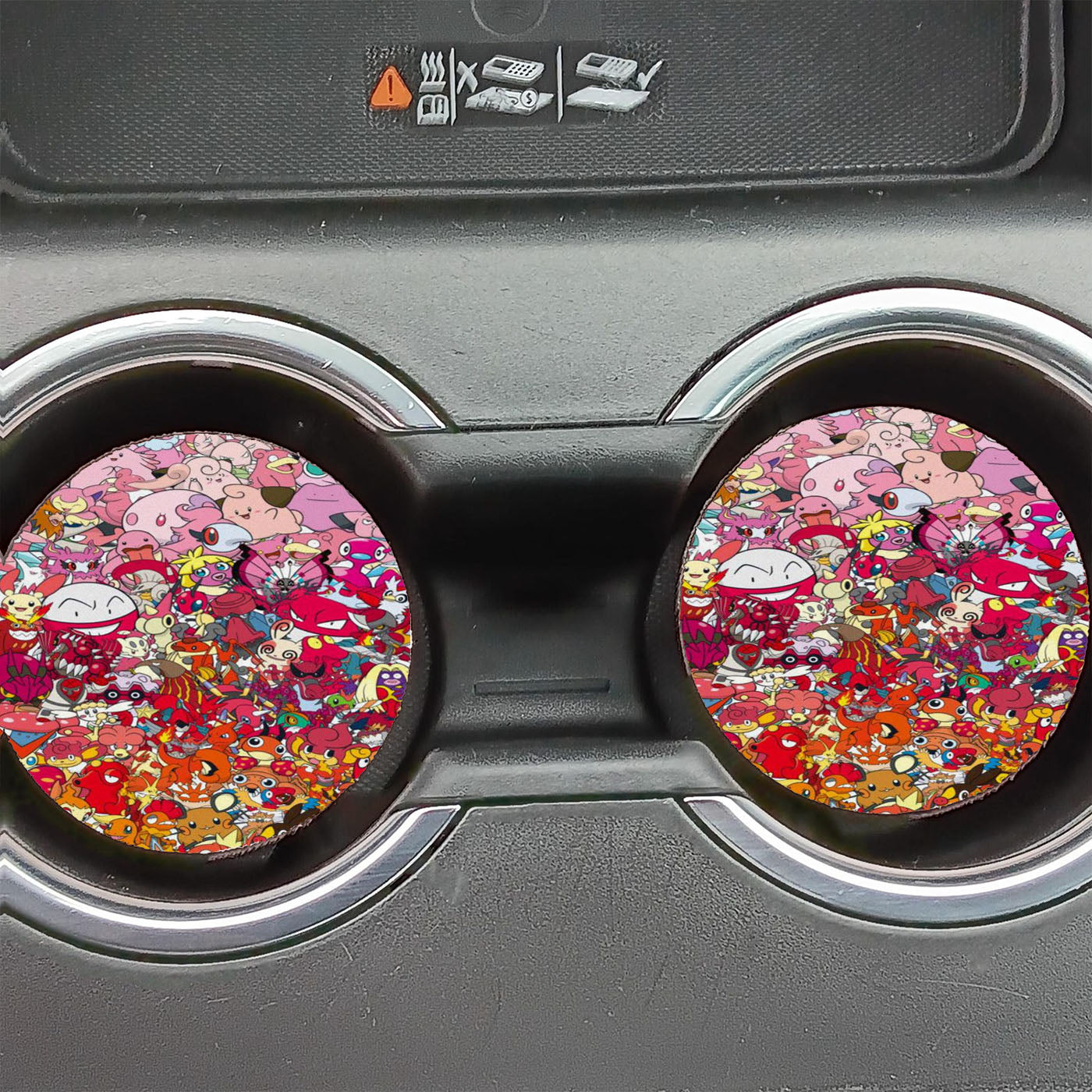 Pokemon Color Spectrum Pink To Orange Car Coasters