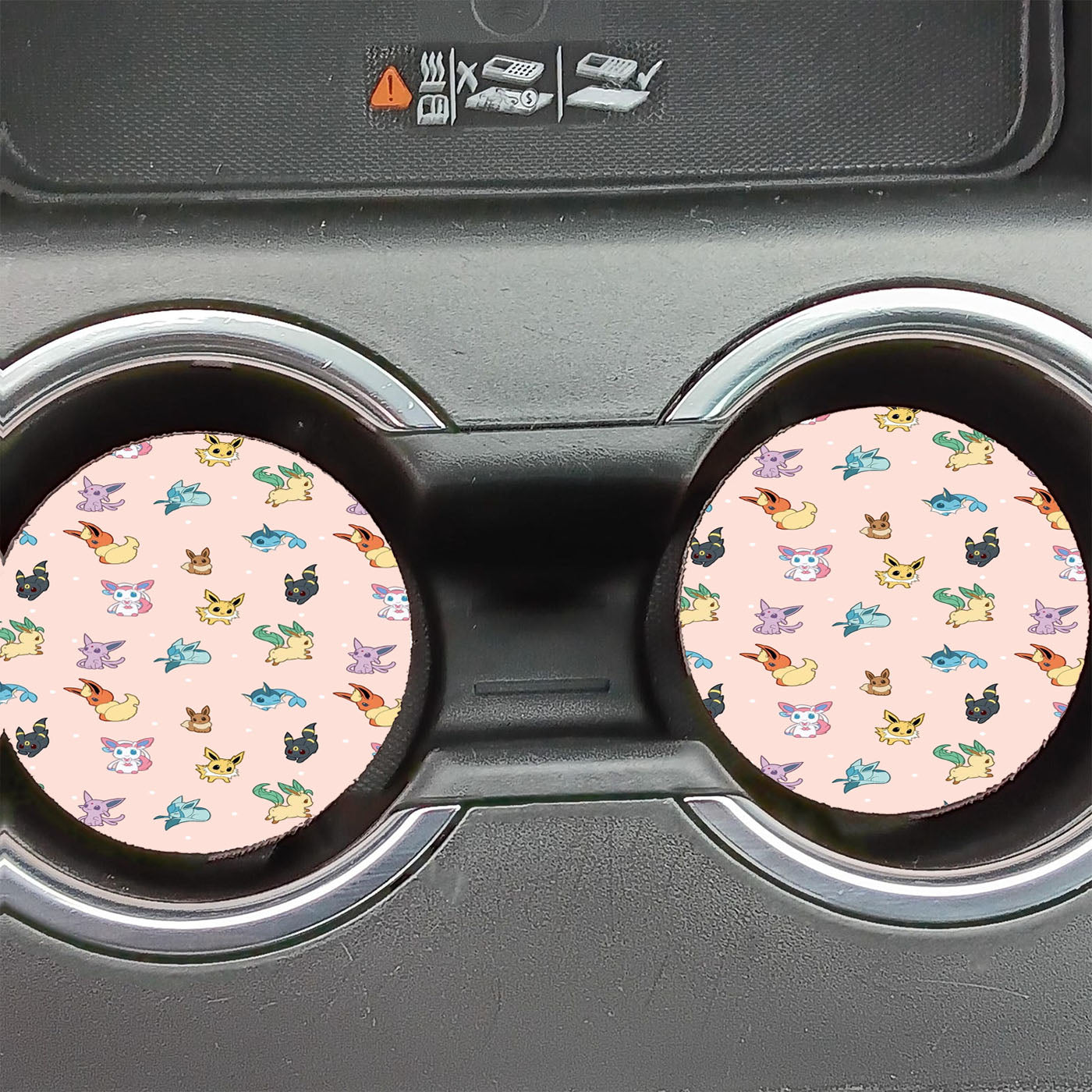 Pokemon Eevee Evolution Pattern Car Coasters