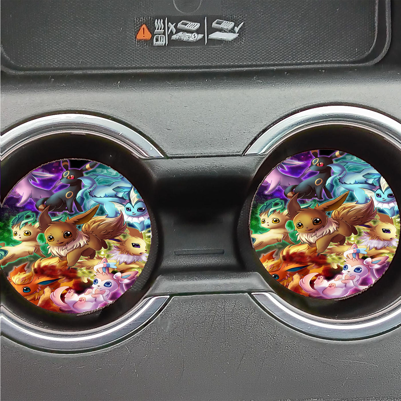 Pokemon Eevee Evolutions Fanart Car Coasters
