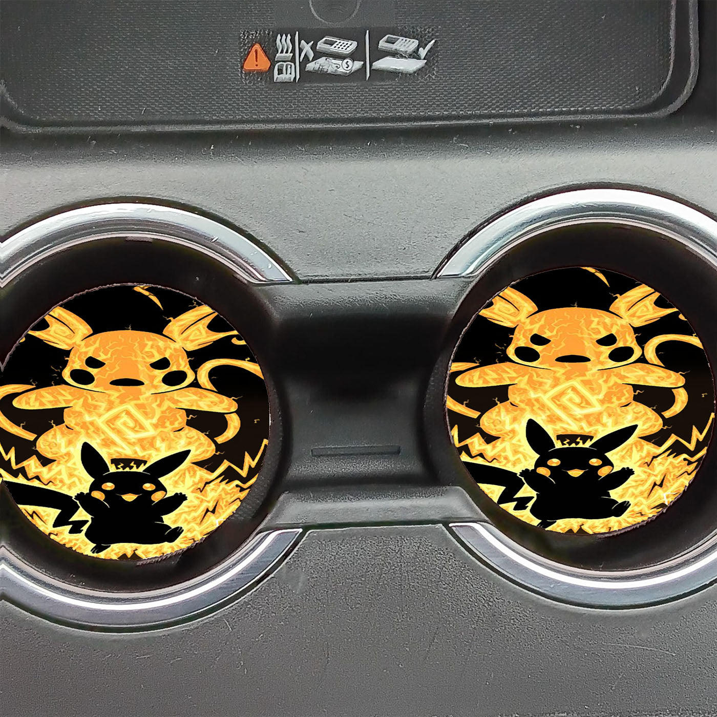 Pokemon Electric Pikachu And Raichu Car Coasters