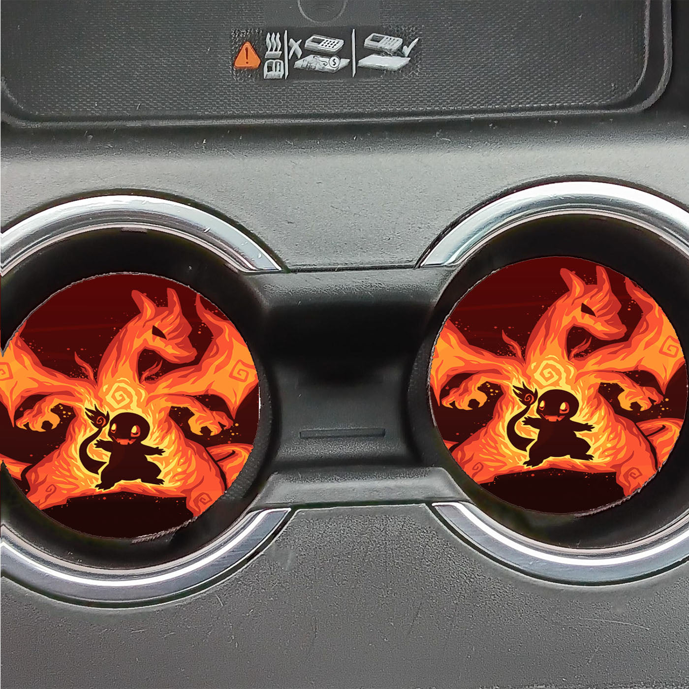 Pokemon Evolution Charmander To Charizard Car Coasters