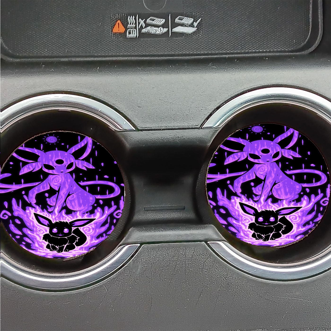 Pokemon Evolution Eevee To Espeon Car Coasters