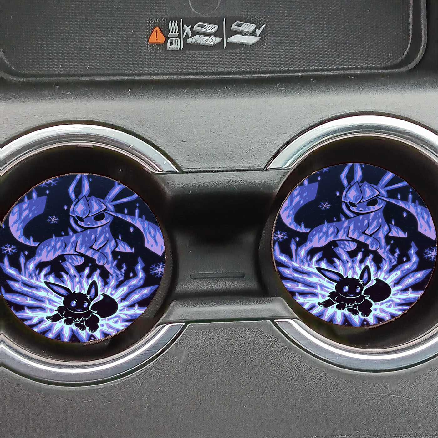 Pokemon Evolution Eevee To Glaceon Car Coasters