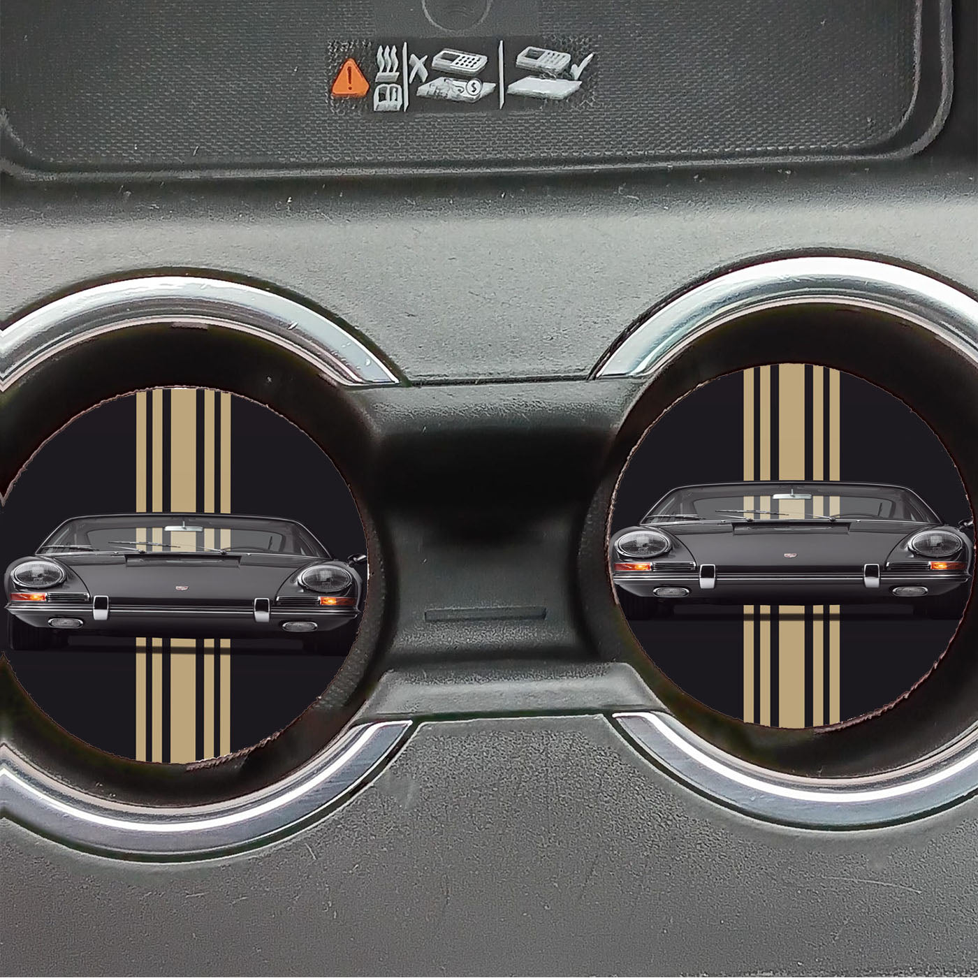 Porsche Badge Logo On Black Serge Ver Bukh Car Coasters