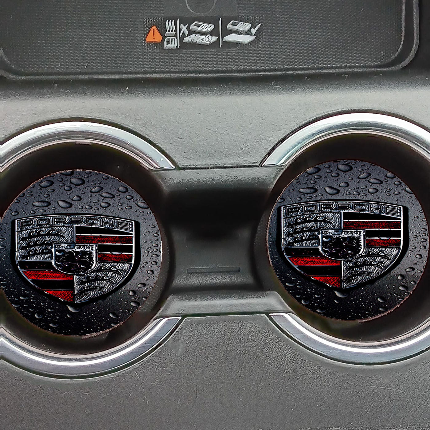 Porsche Car Emblem Art Car Coasters