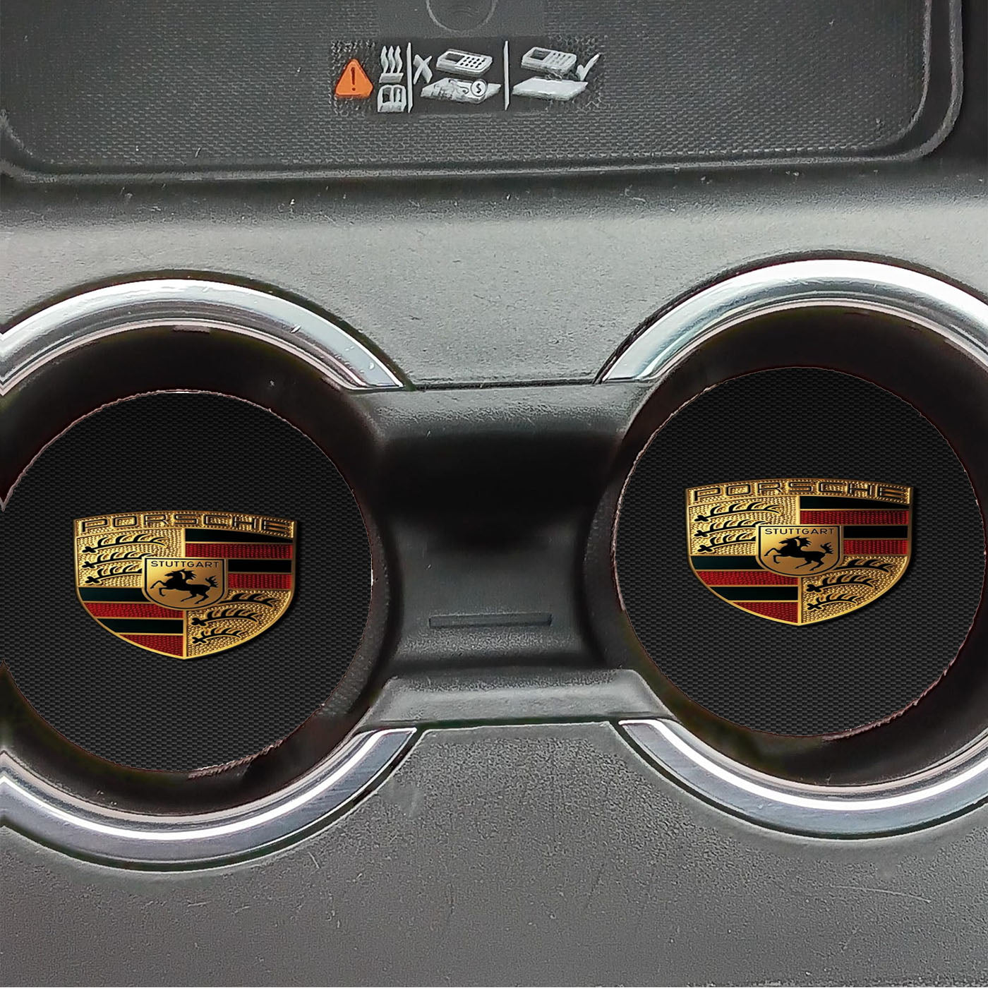 Porsche Carbon Fiber Logo Car Coasters