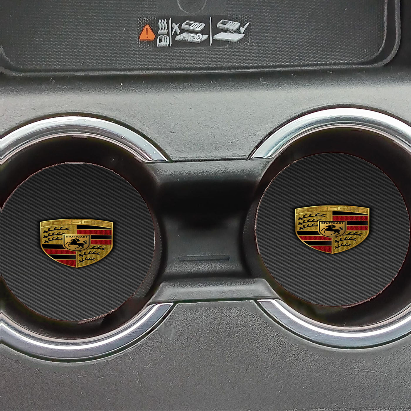 Porsche Carbon Logo Car Coasters