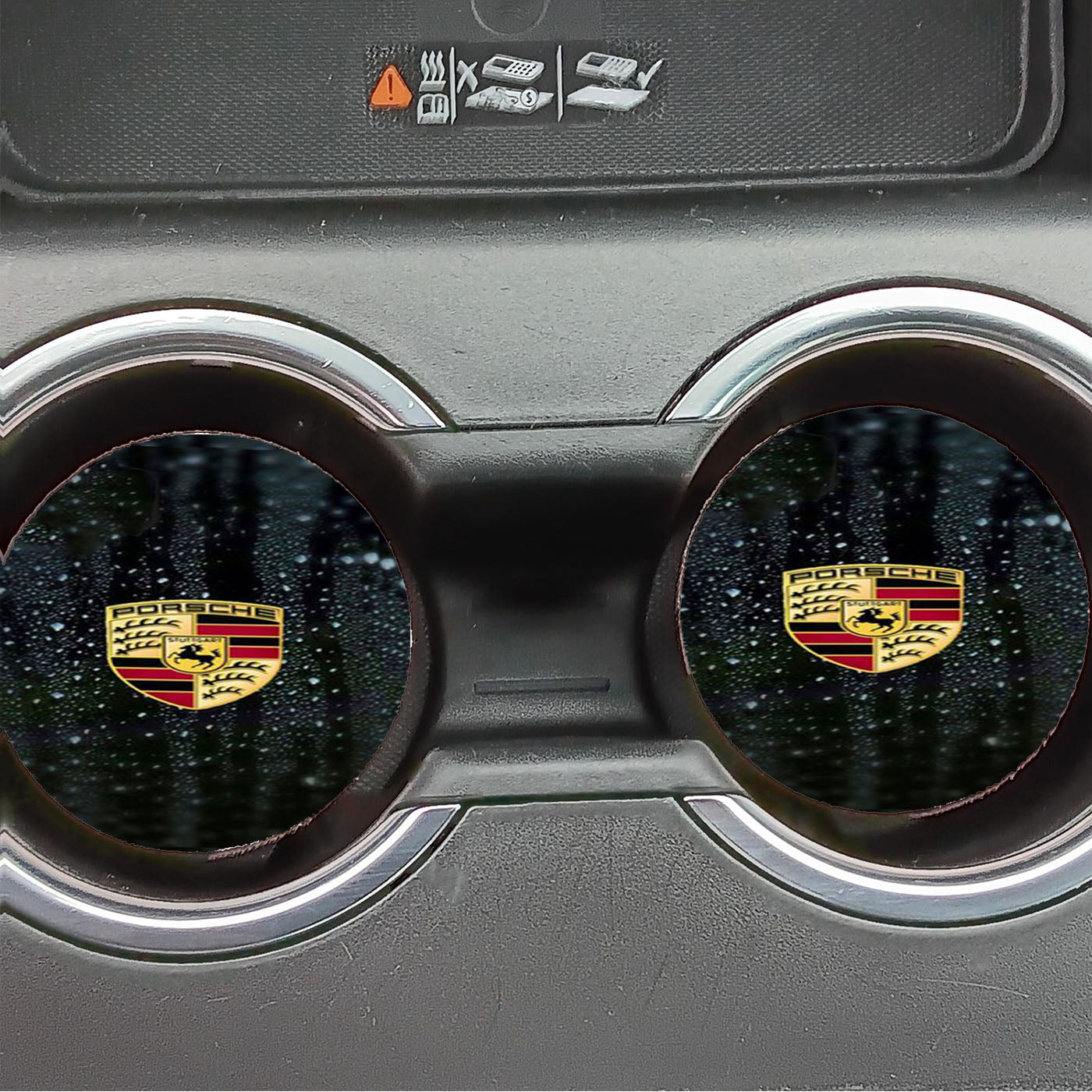 Porsche Logo Carbon Car Coasters