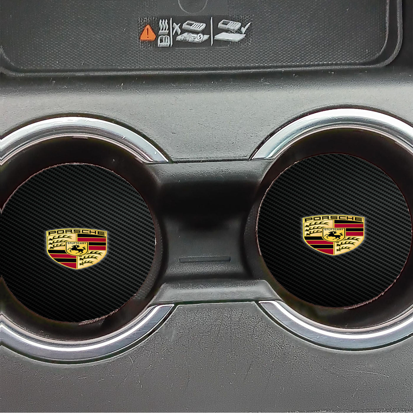Porsche Logo Emblem Car Illustration Art Dark Car Coasters
