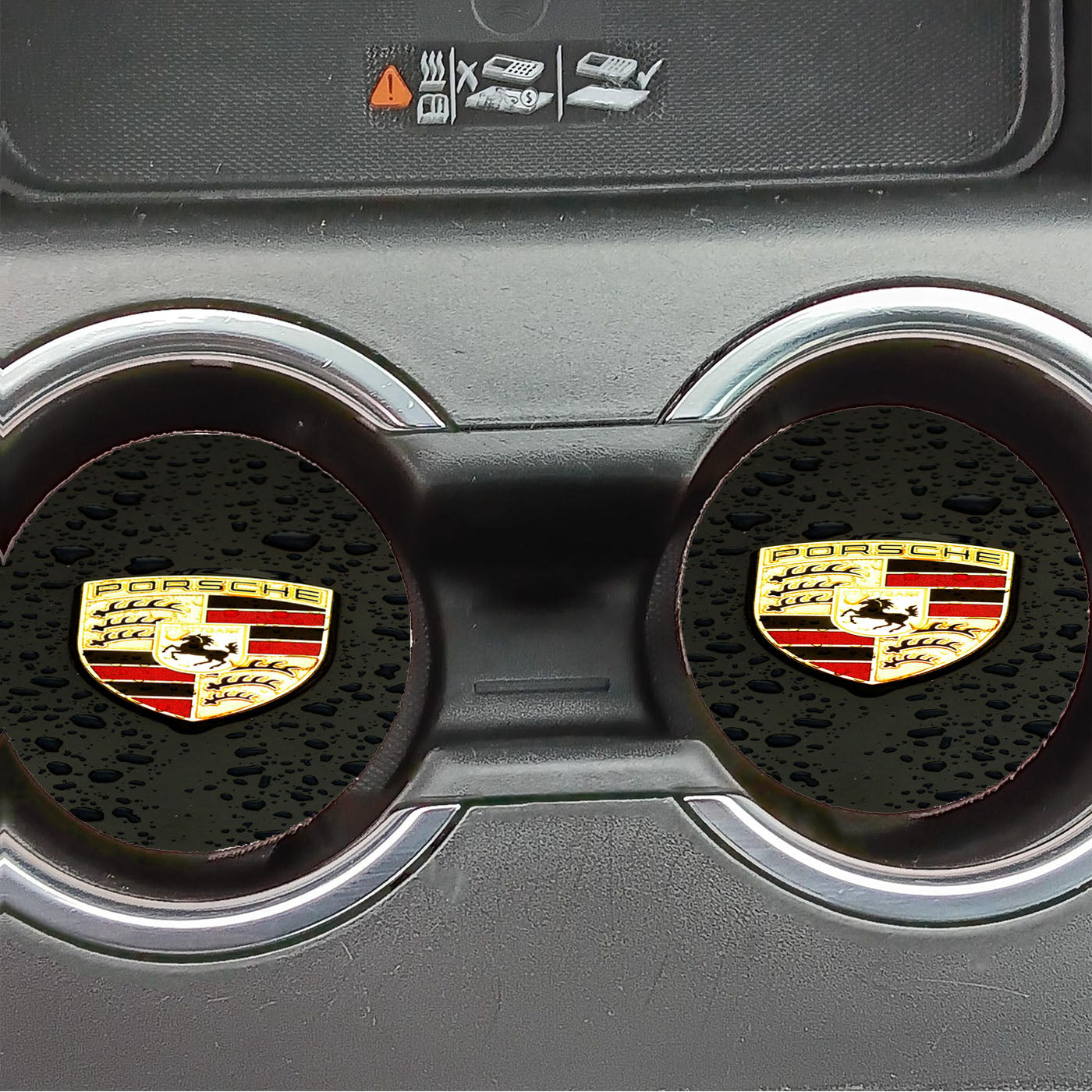Porsche Logo Grey Background Car Coasters