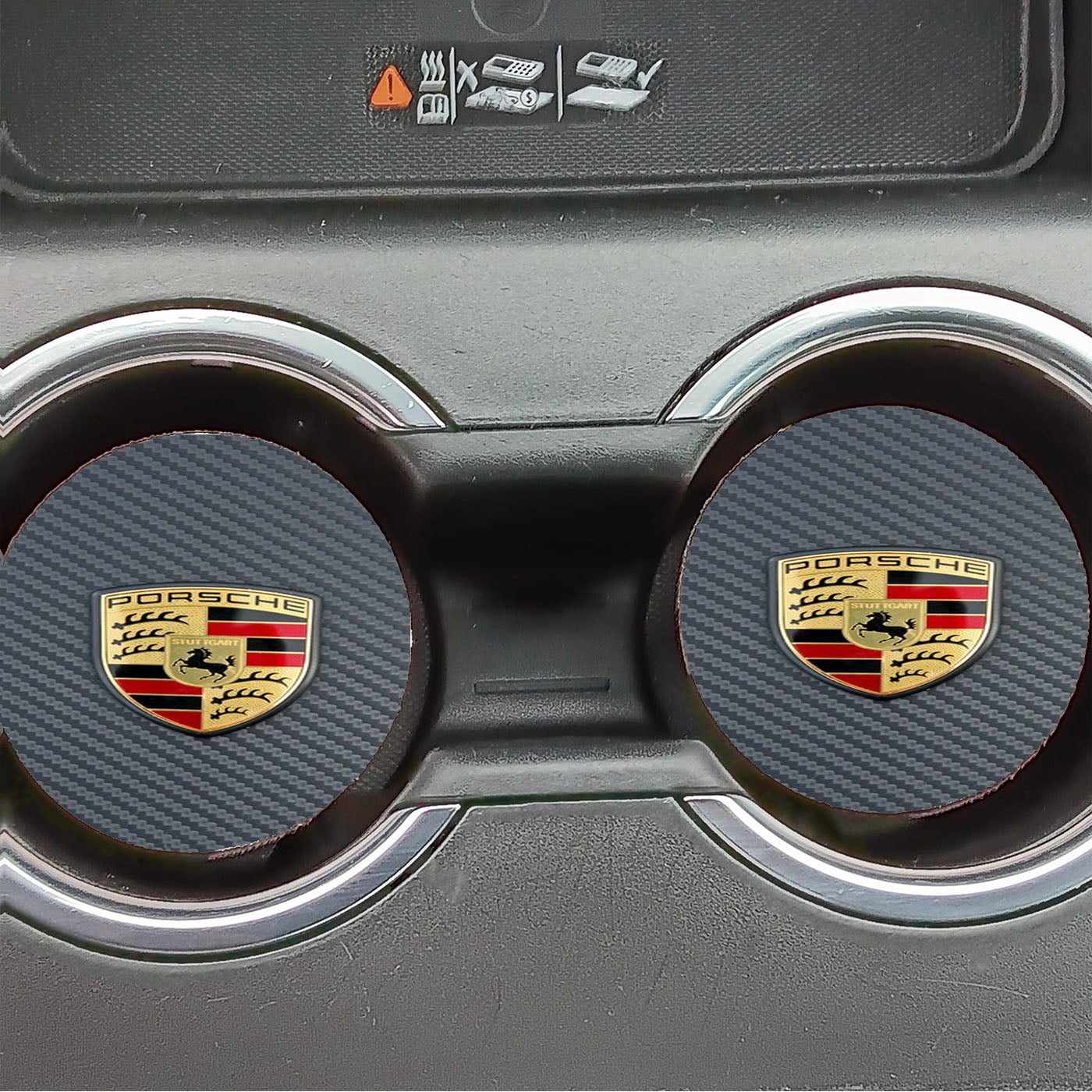 Porsche Logo Grey Car Coasters