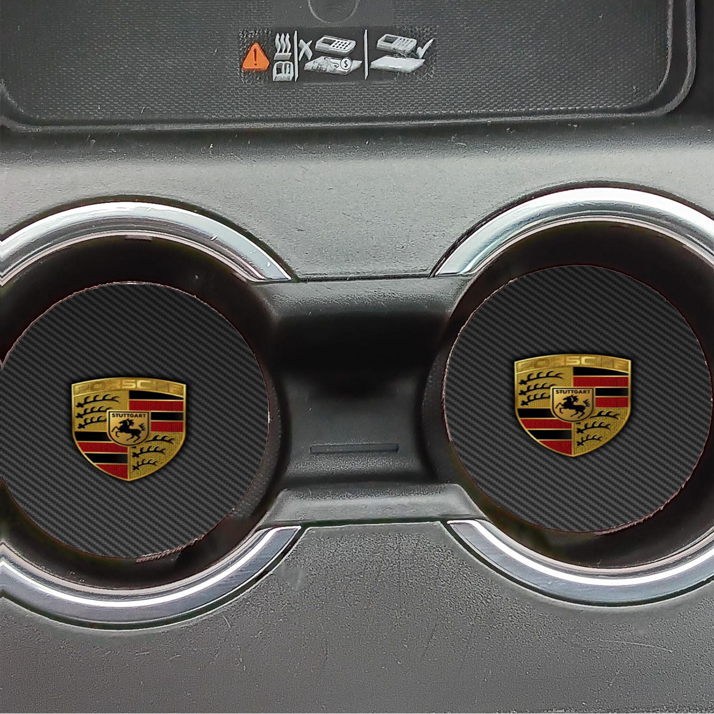 Porsche Logo Leather Car Coasters