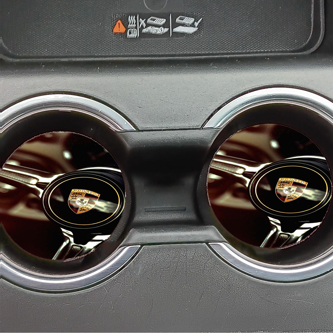 Porsche Stripe Carbon Car Coasters