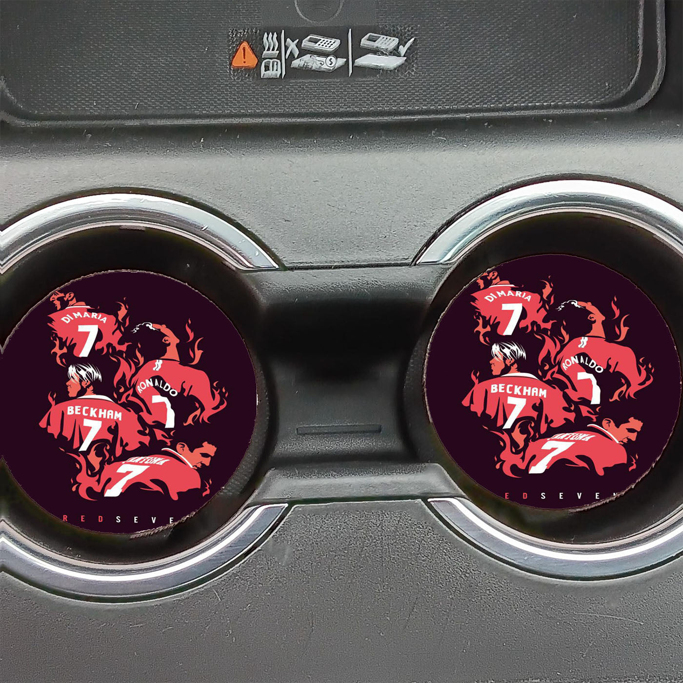 Red Seven Manchester United Car Coasters
