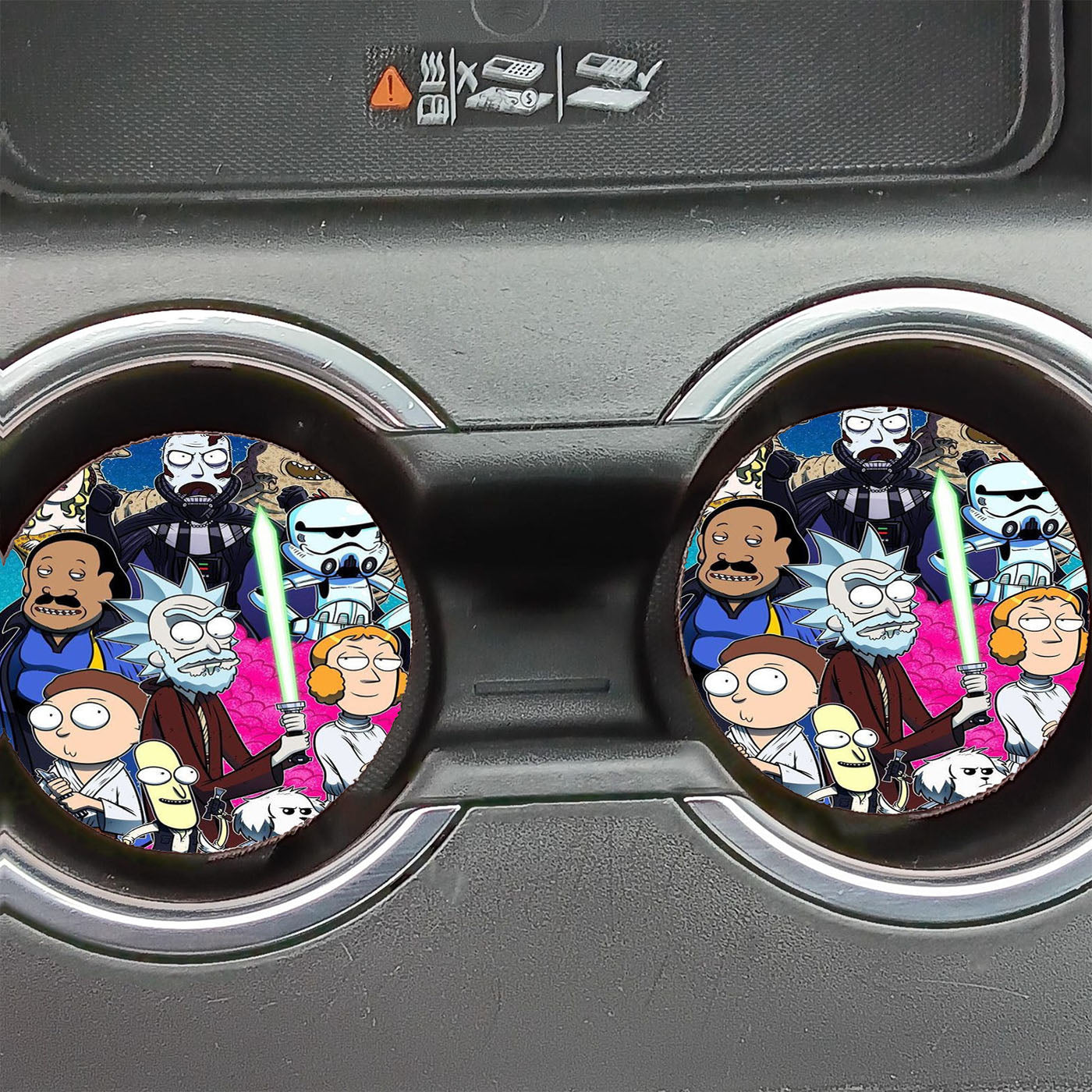 Rick And Morty X Star Wars Car Coasters
