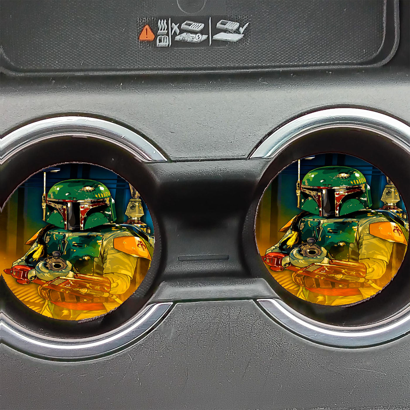 Star Wars Boba Fett Mandalorian Art Car Coasters