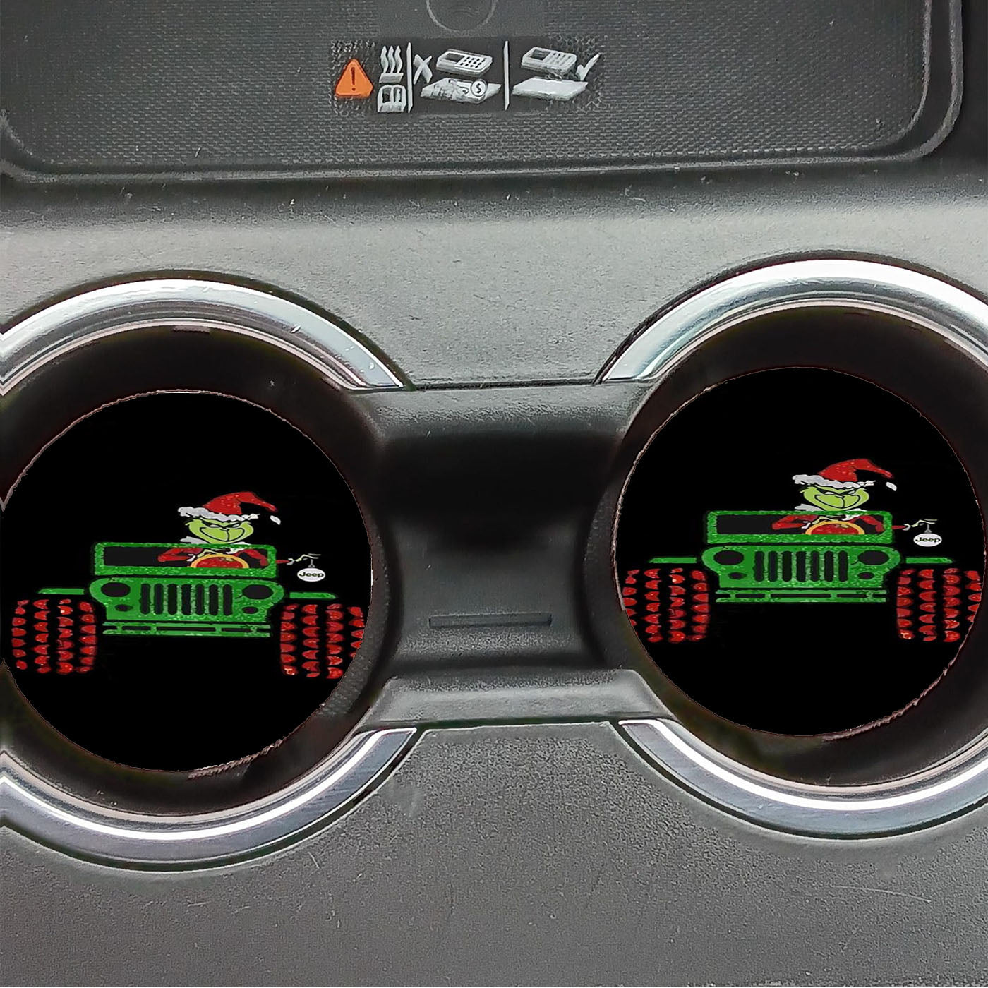 The Grinch Riding Jeep Car Coasters