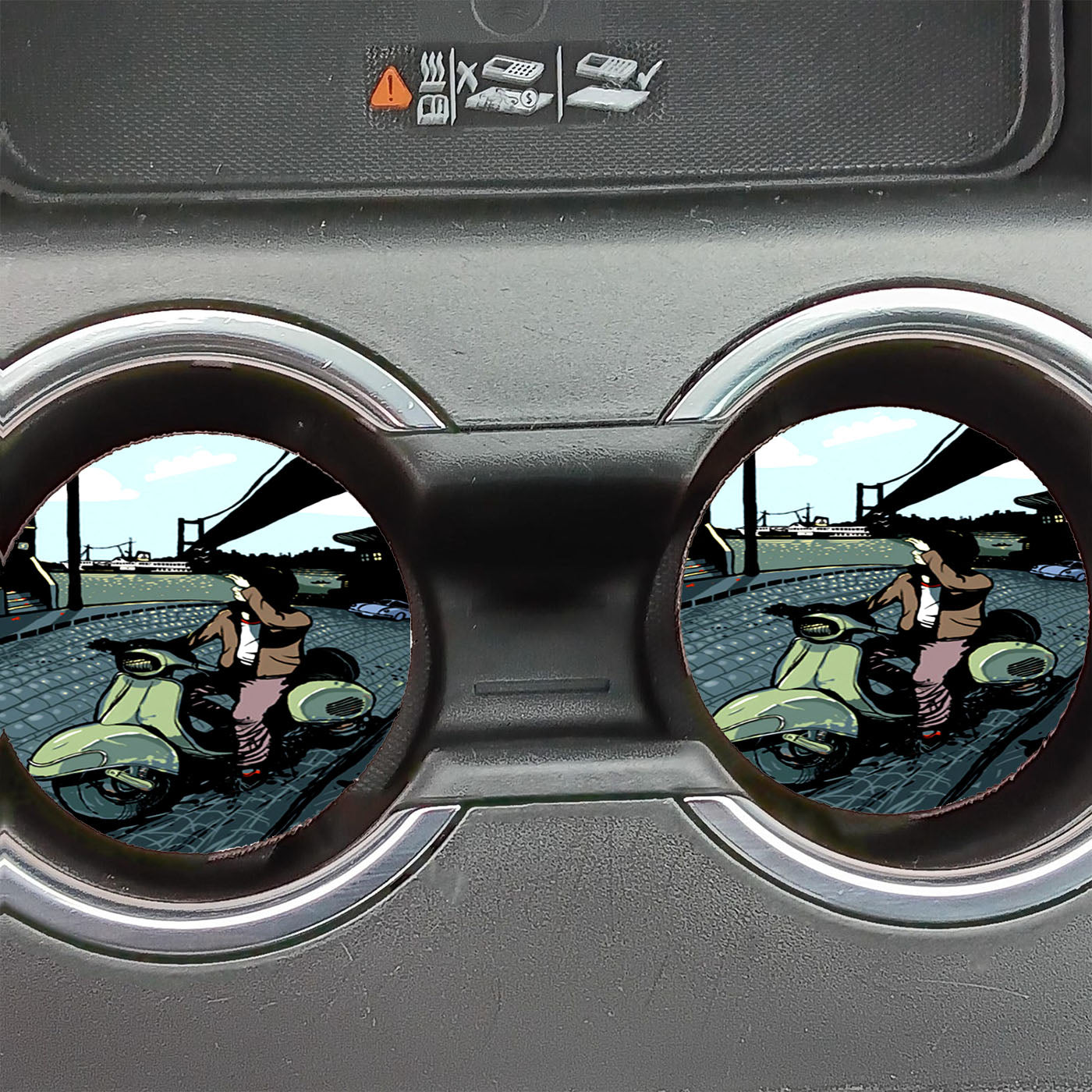 Vespa The City Life Car Coasters