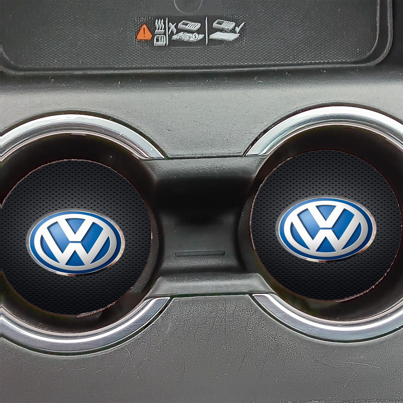 Vw Logo Black Carbon Car Coasters