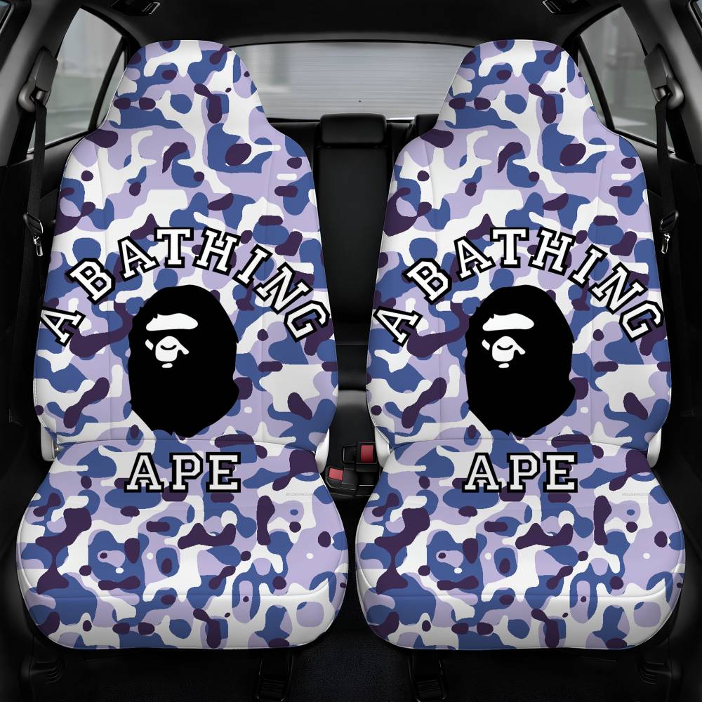 A Bathing Ape Blue Purple Car Seat Cover Front Pair