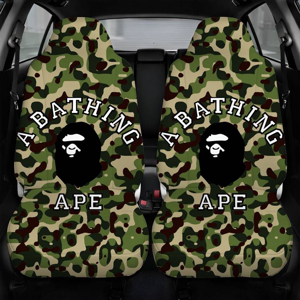 A Bathing Ape Green Car Seat Cover Front Pair
