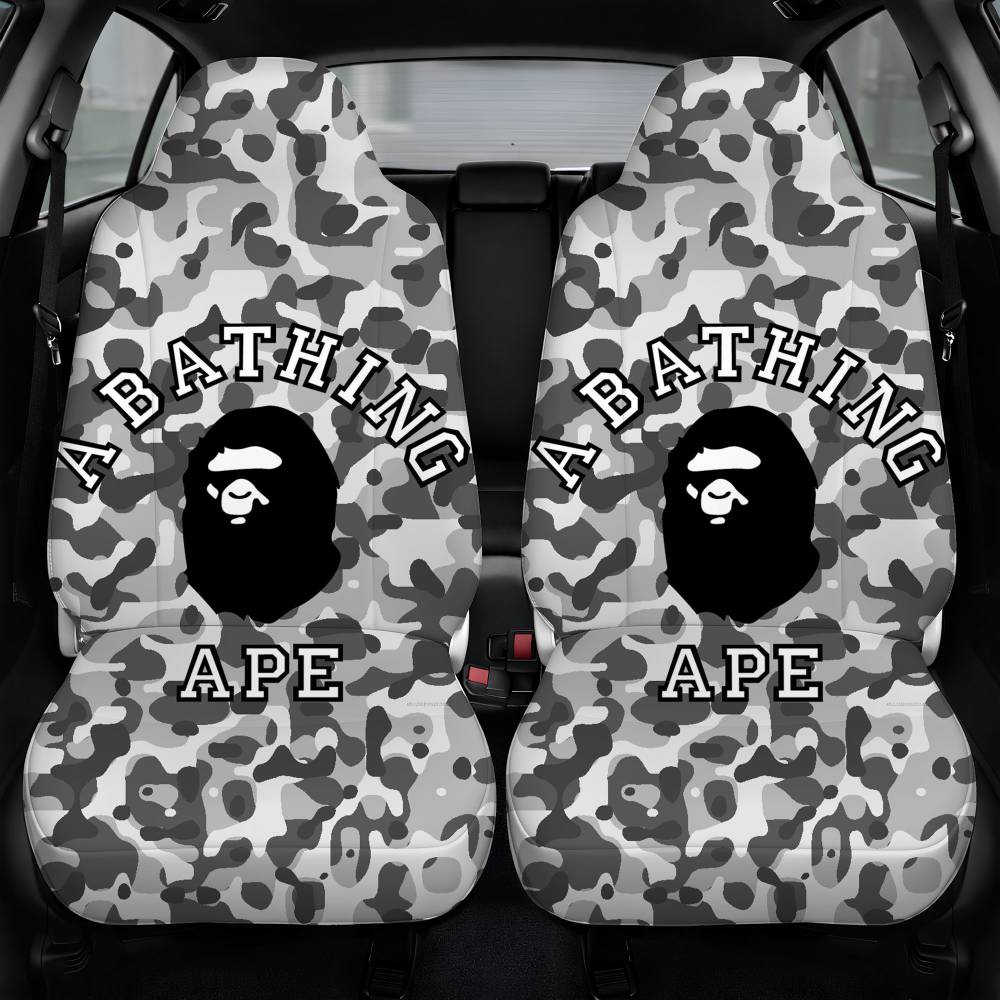 A Bathing Ape Grey Car Seat Cover Front Pair