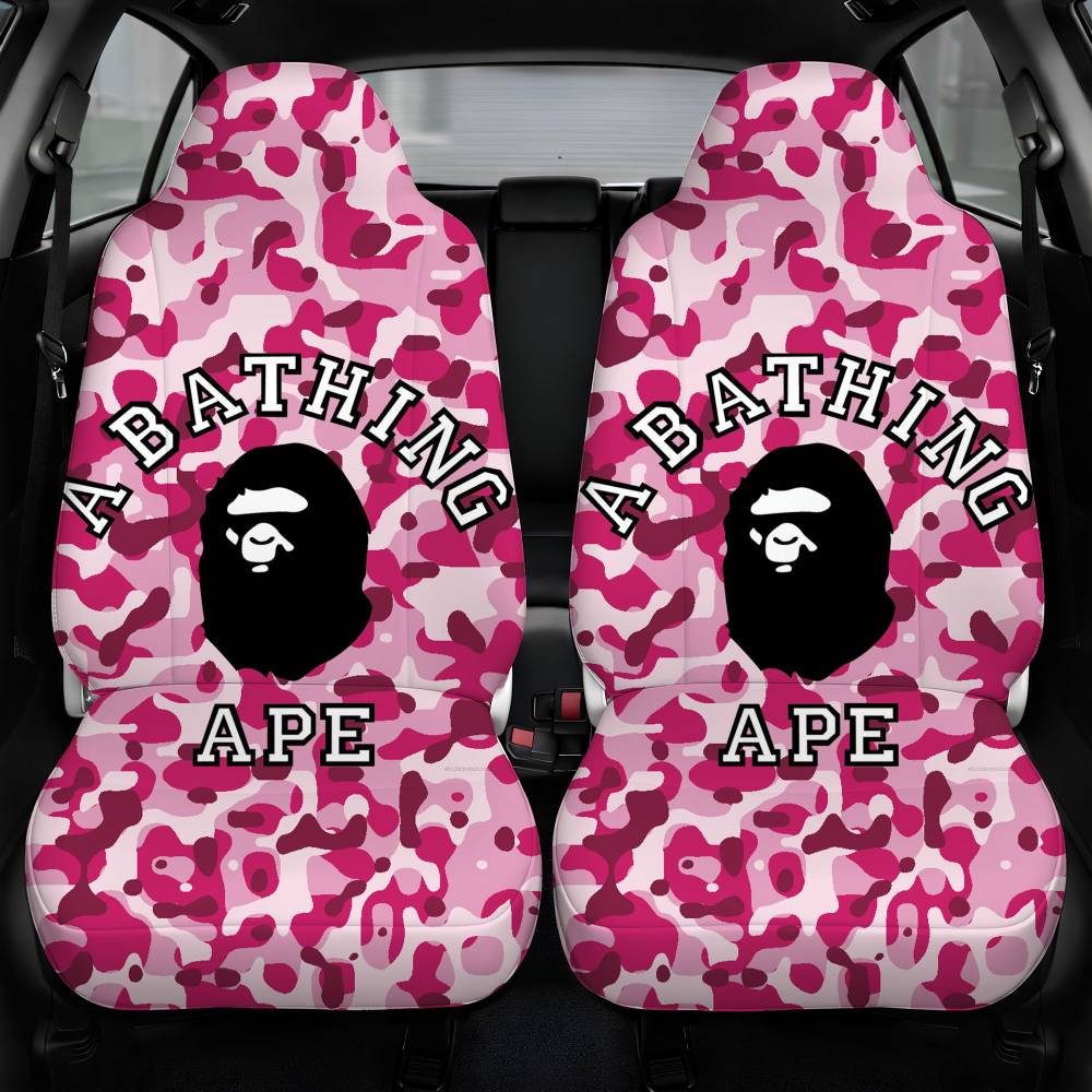 A Bathing Ape Pink Car Seat Cover Front Pair