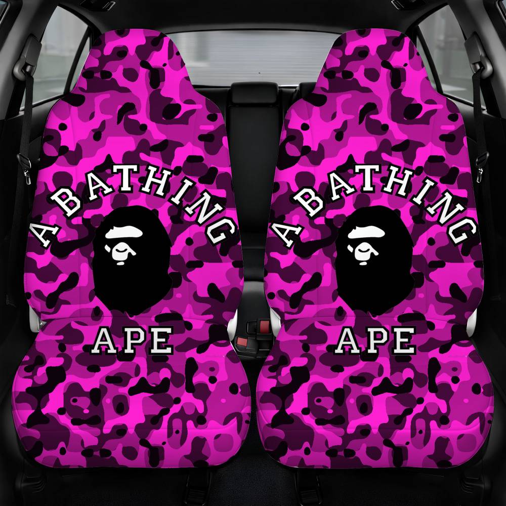 A Bathing Ape Purple Car Seat Cover Front Pair