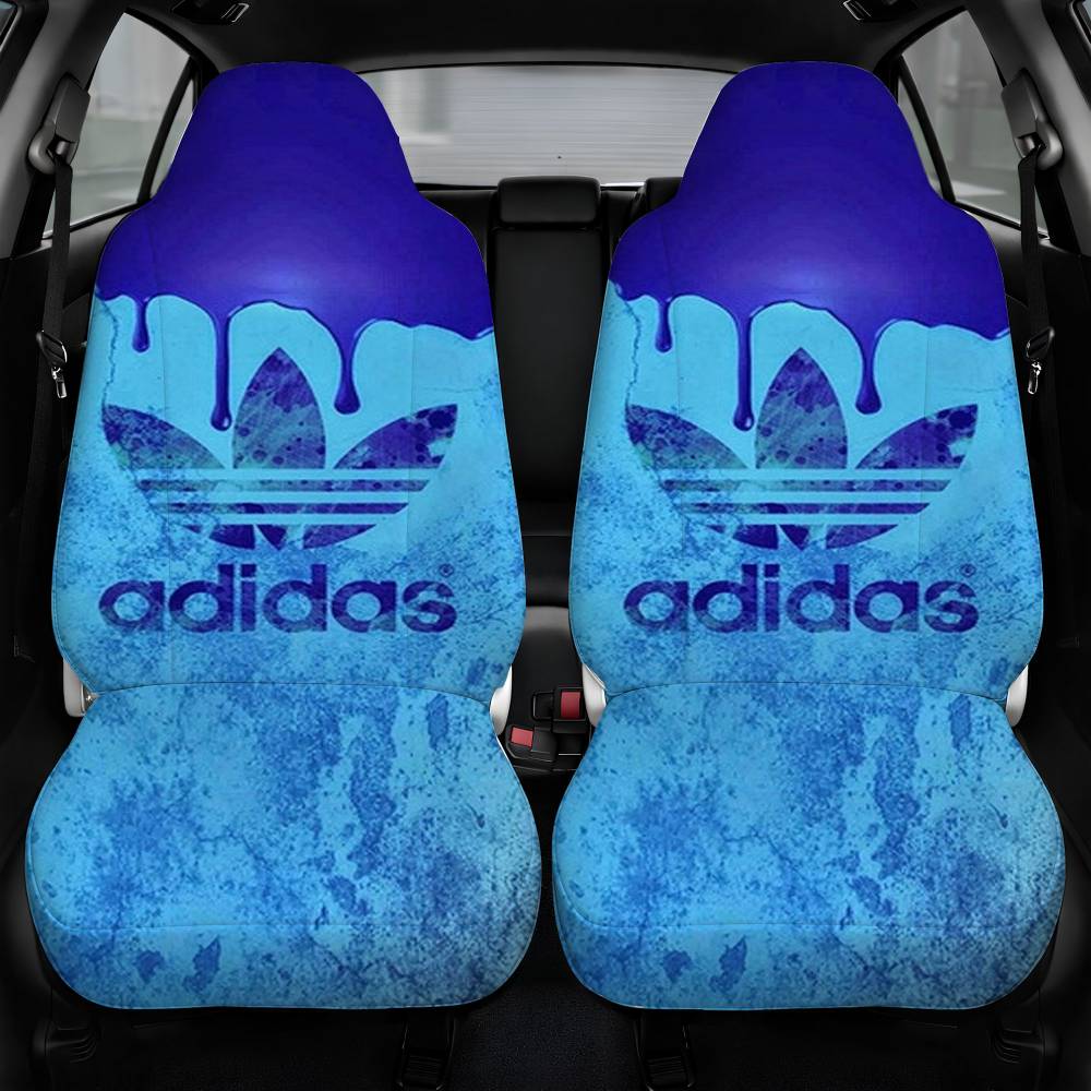 Adidas Logo Blue Liquid Car Seat Cover Front Pair