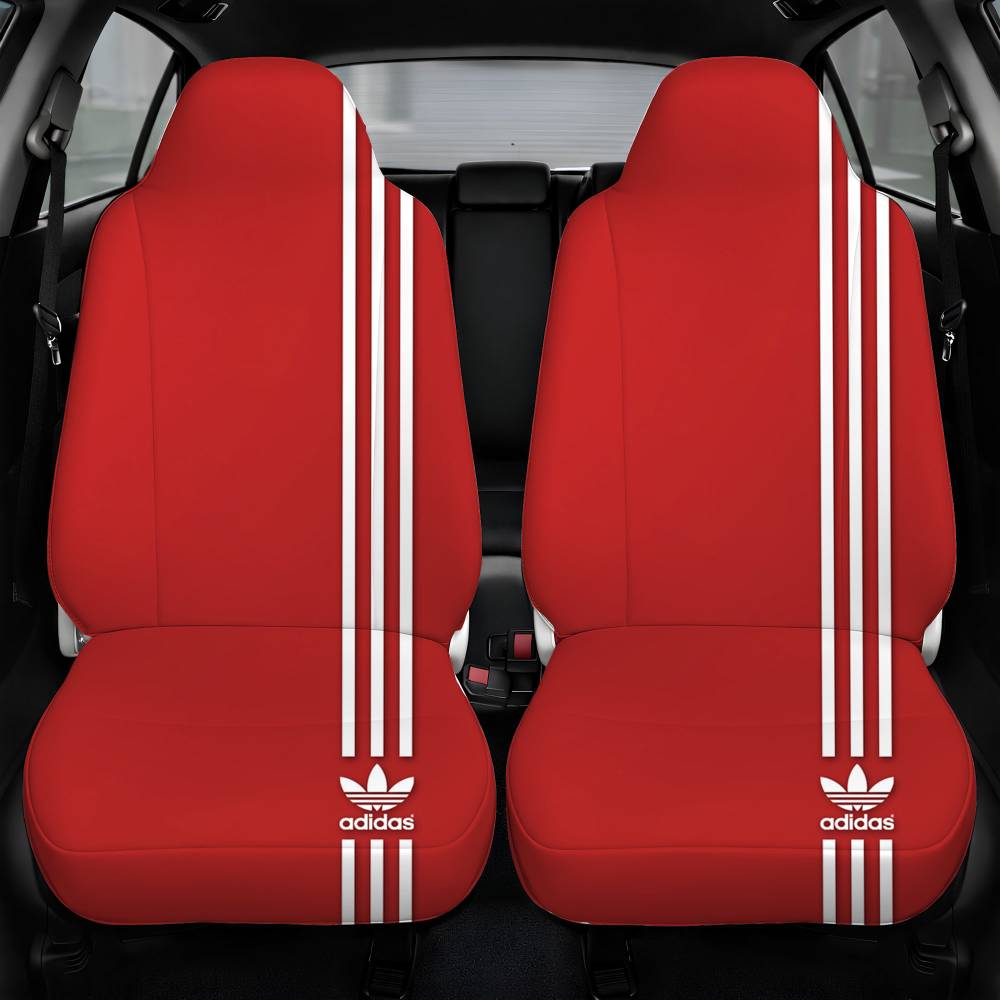 Adidas Red Logo Car Seat Cover Front Pair