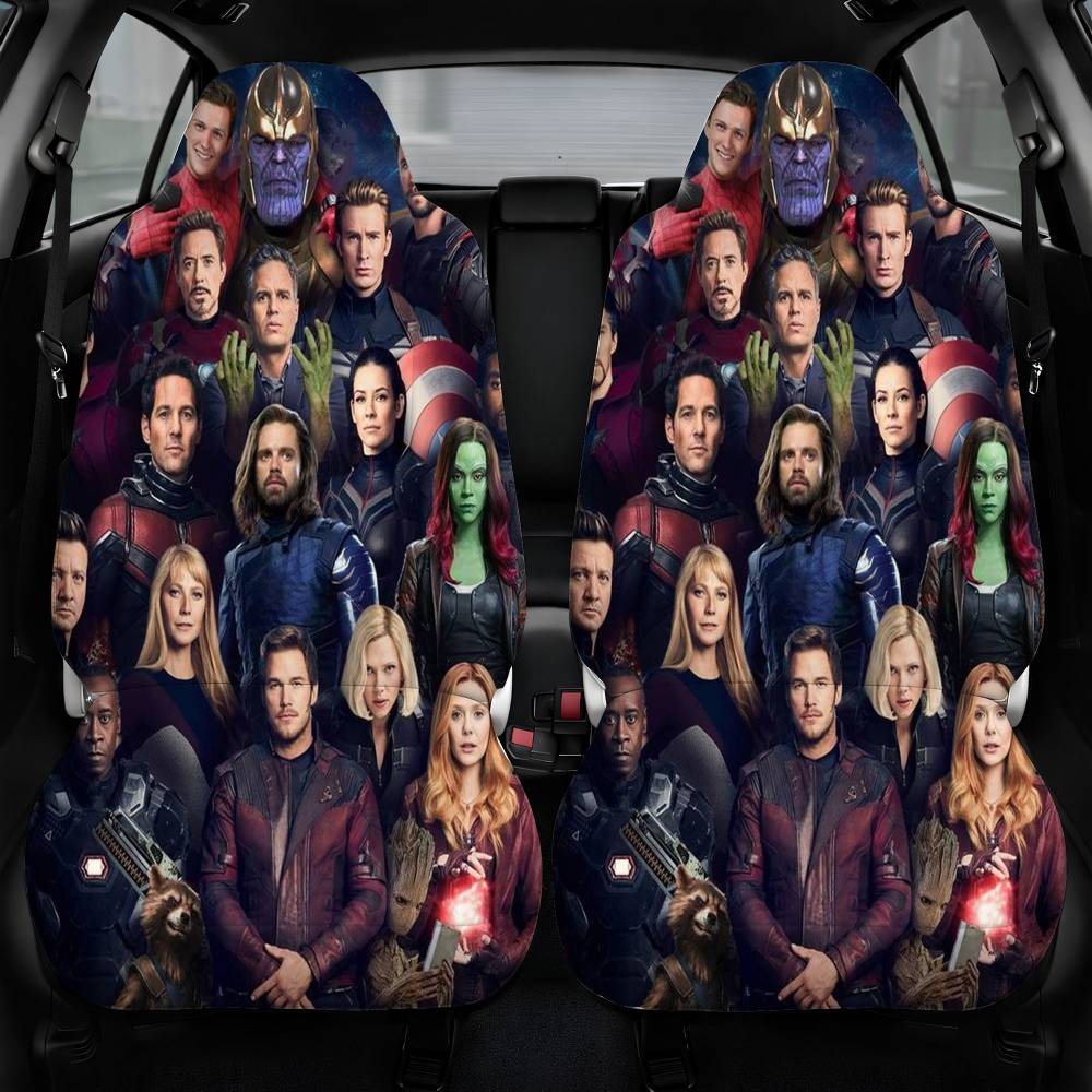 All Avengers Marvel Character Car Seat Cover Front Pair