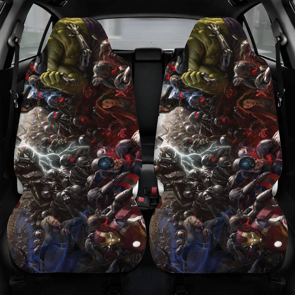 Avengers Age Of Ultron Marvel Car Seat Cover Front Pair