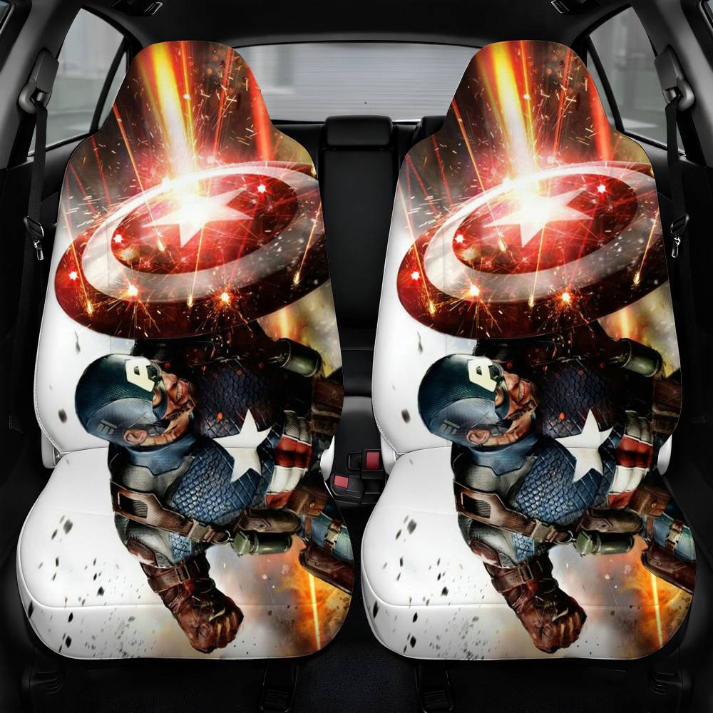 Avengers Capt America Car Seat Cover Front Pair