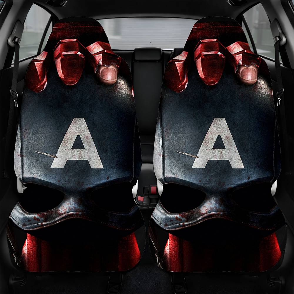 Avengers Captain America And Iron Man Car Seat Cover Front Pair
