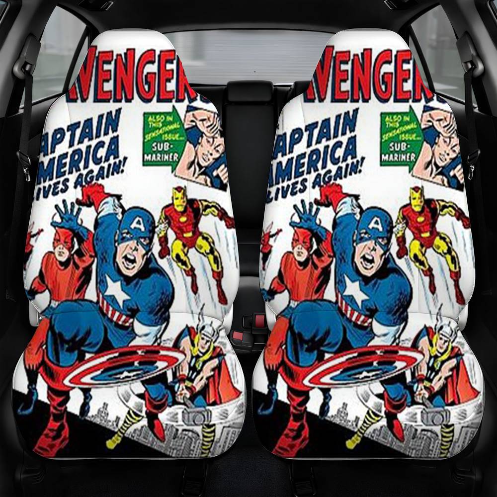 Avengers Captain America Car Seat Cover Front Pair