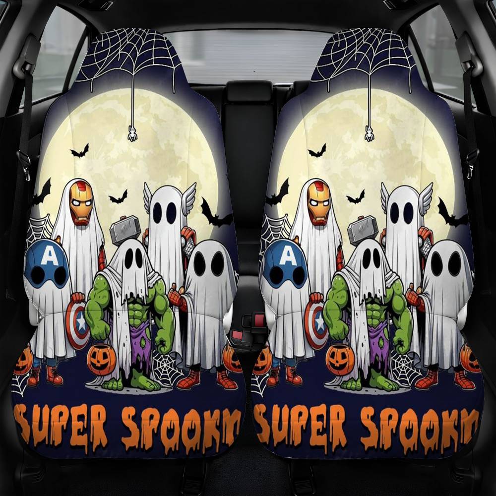 Avengers Cute Ghost Super Spooky Car Seat Cover Front Pair