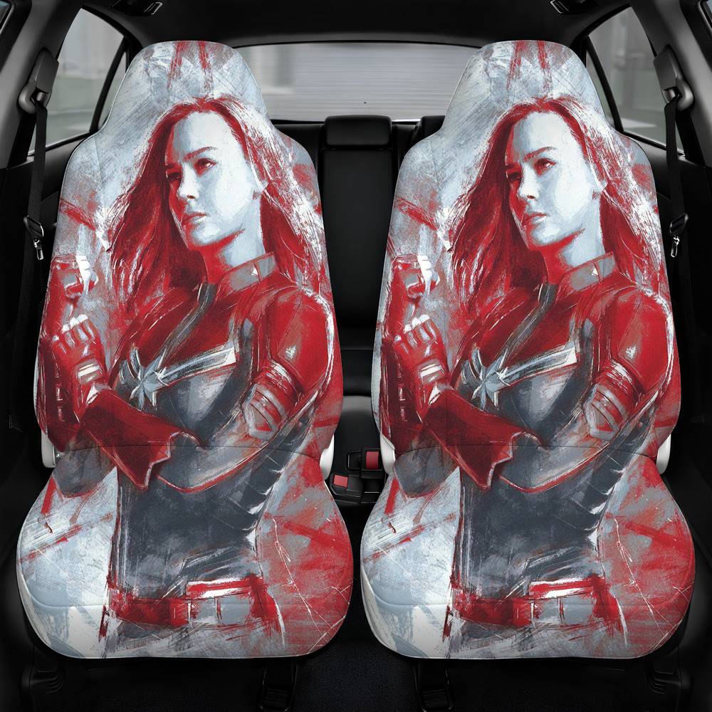 Avengers Endgame Captain Marvel Car Seat Cover Front Pair