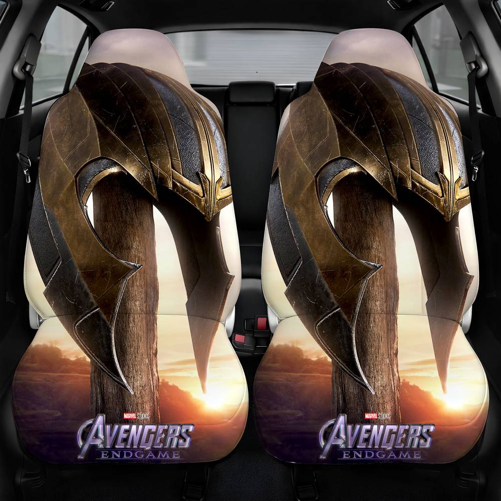 Avengers Endgame Helmet Thanos Poster Car Seat Cover Front Pair