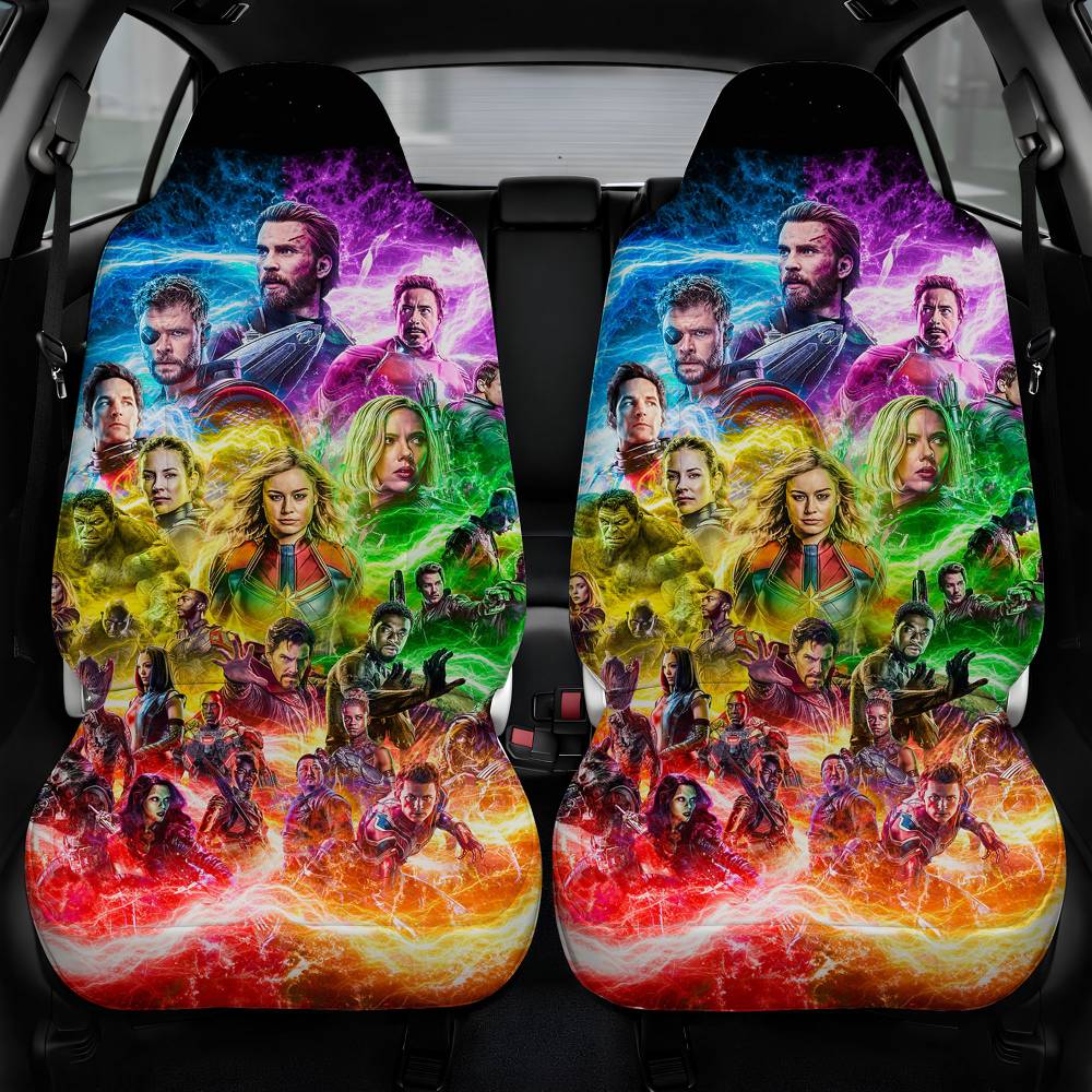 Avengers Endgame Multicolor Car Seat Cover Front Pair