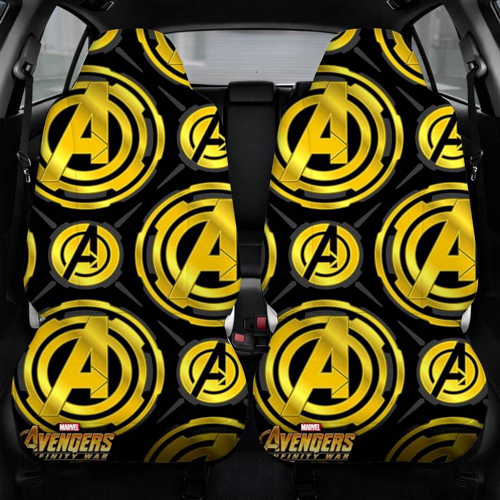 Avengers Gold Emblem Car Seat Cover Front Pair