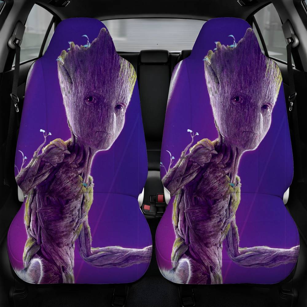 Avengers Groot Purple Car Seat Cover Front Pair