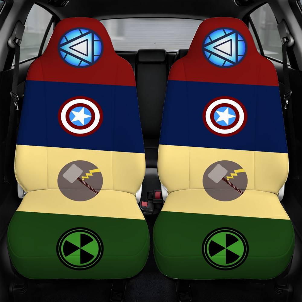 Avengers Hero Logo Car Seat Cover Front Pair