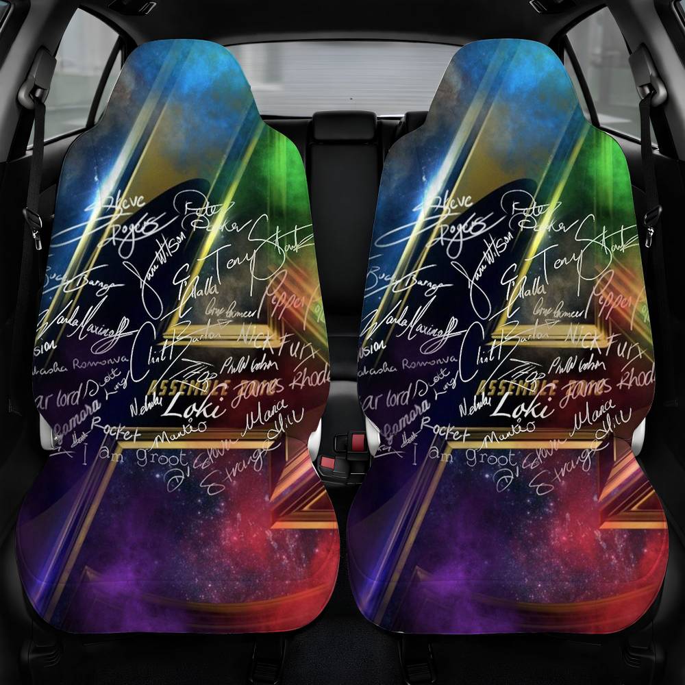 Avengers Heroes Signatures Car Seat Cover Front Pair