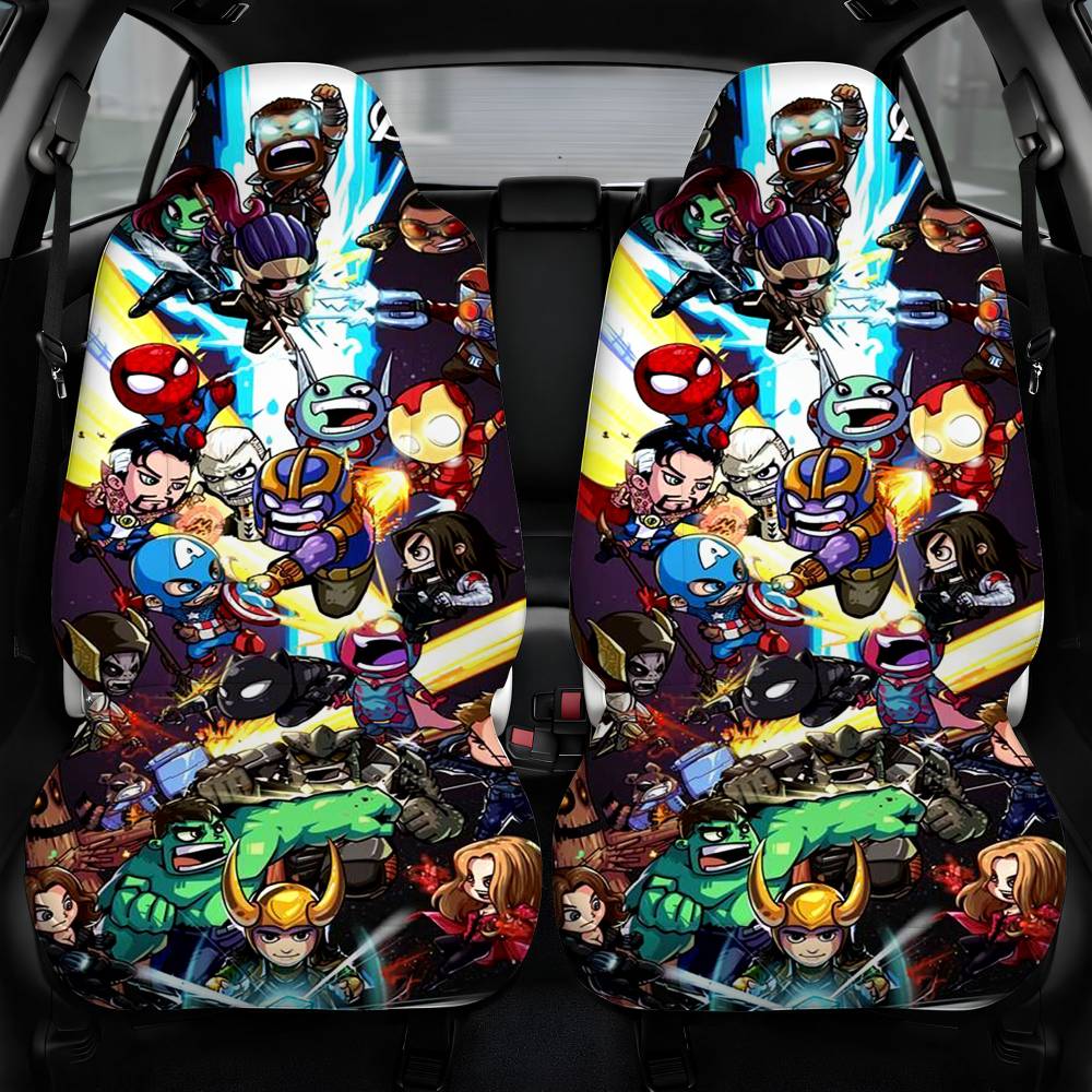Avengers Infinity War Chibi Car Seat Cover Front Pair