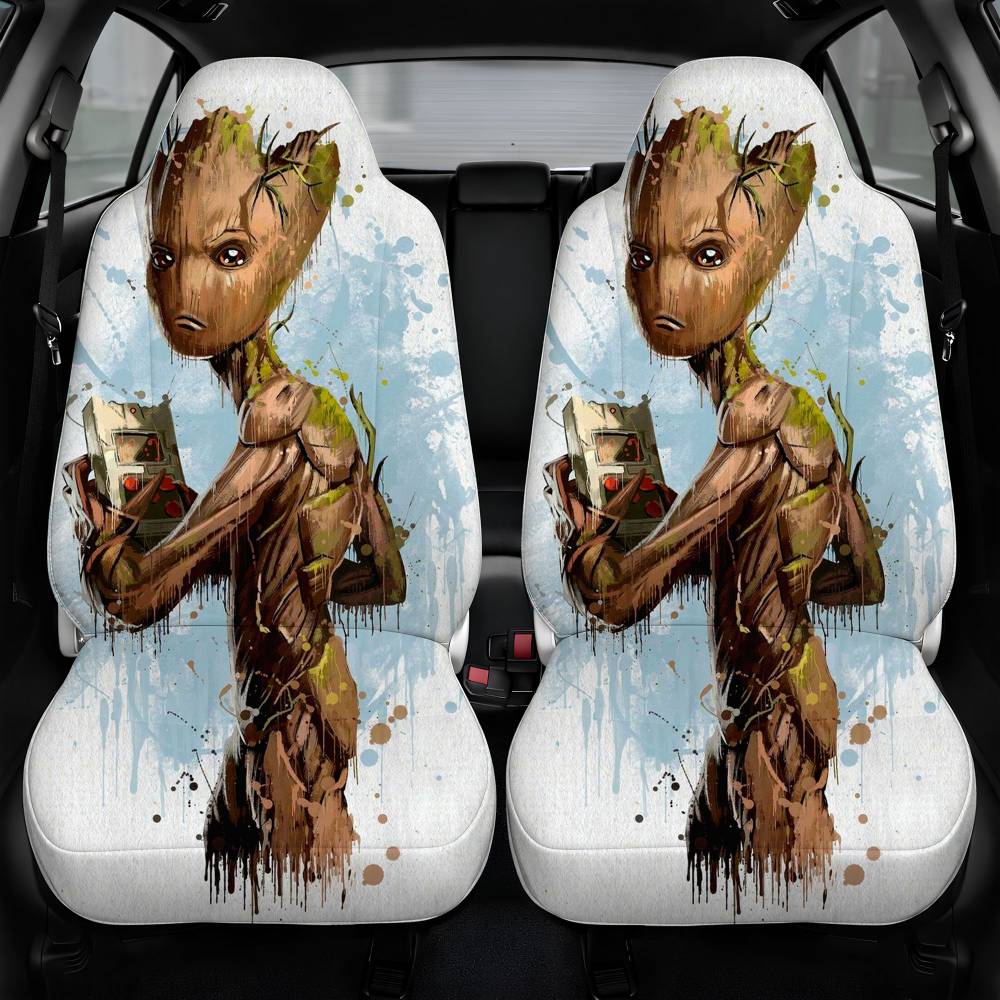 Avengers Infinity War Groot Art Ilustation Car Seat Cover Front Pair