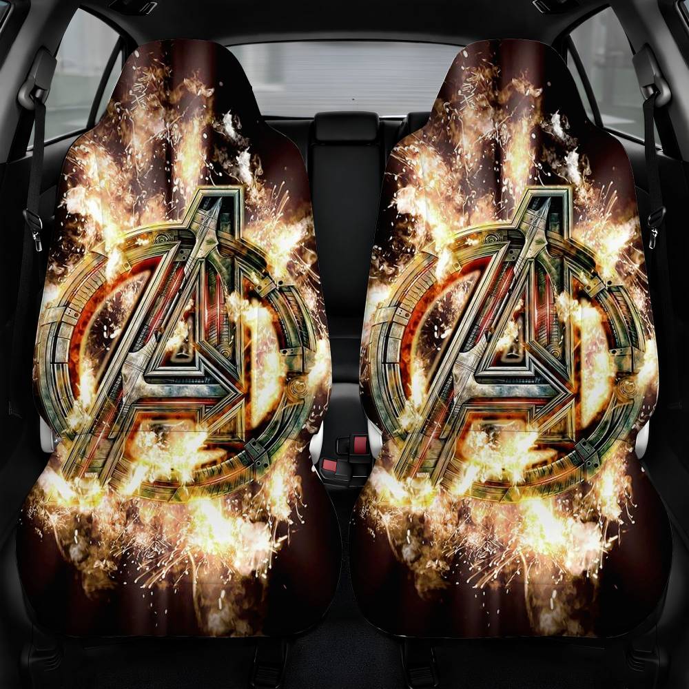 Avengers Infinity War In Fire Car Seat Cover Front Pair