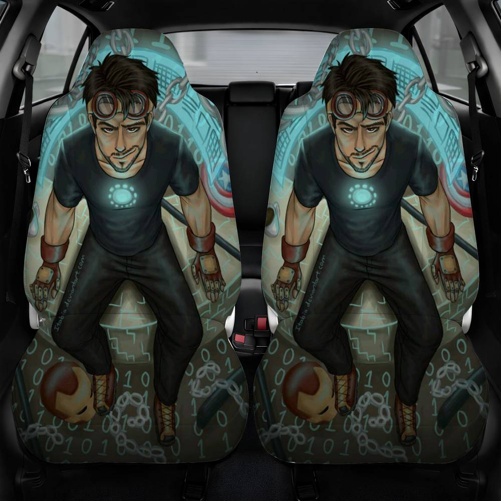 Avengers Iron Man Ilussion Car Seat Cover Front Pair