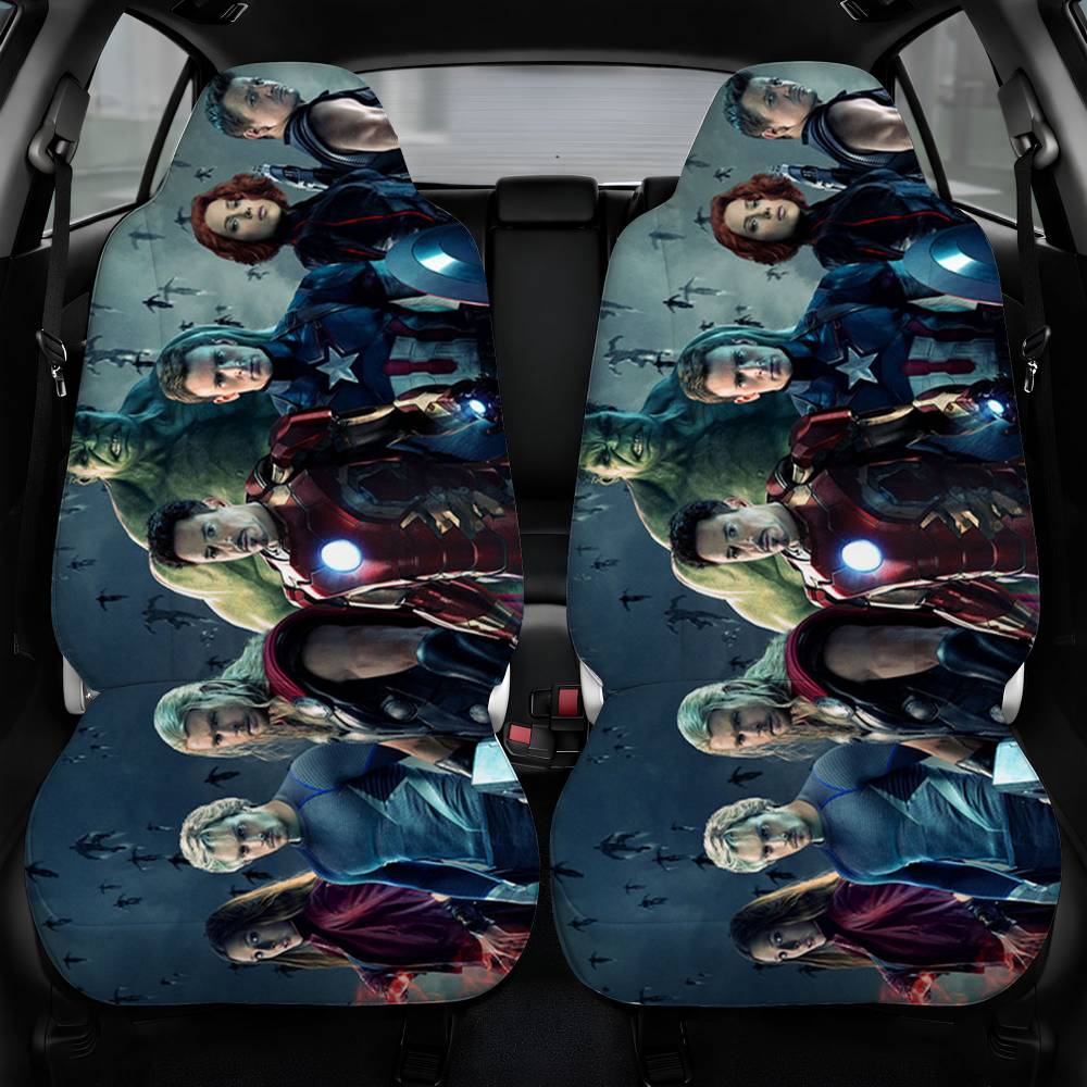 Avengers Poster Car Seat Cover Front Pair